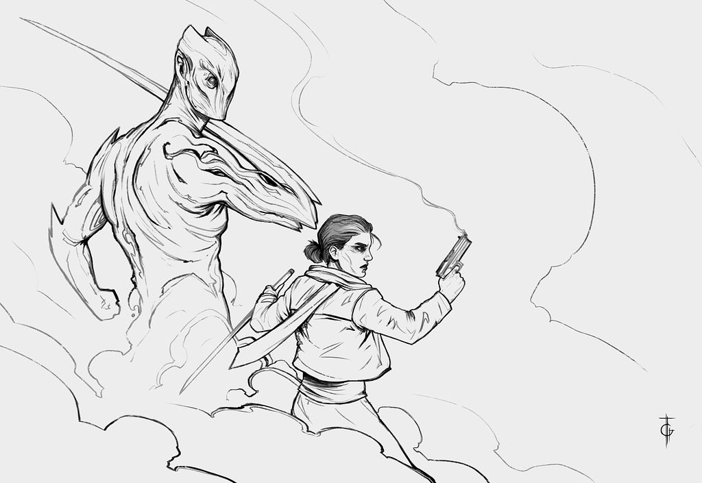 Shadow and the Hunter - Sketch